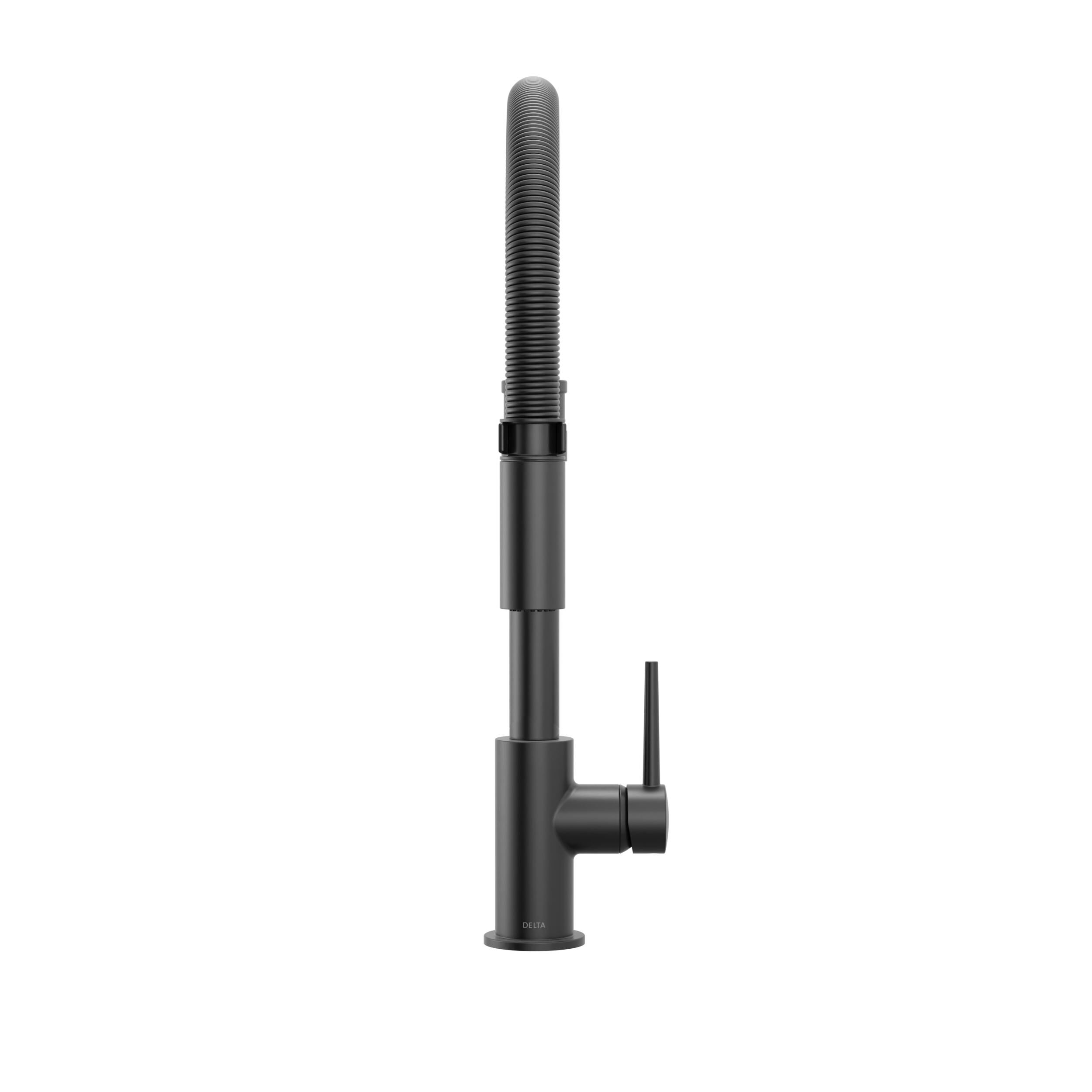 Single-Handle Pull-Down Spring Kitchen Faucet in Matte Black 9659