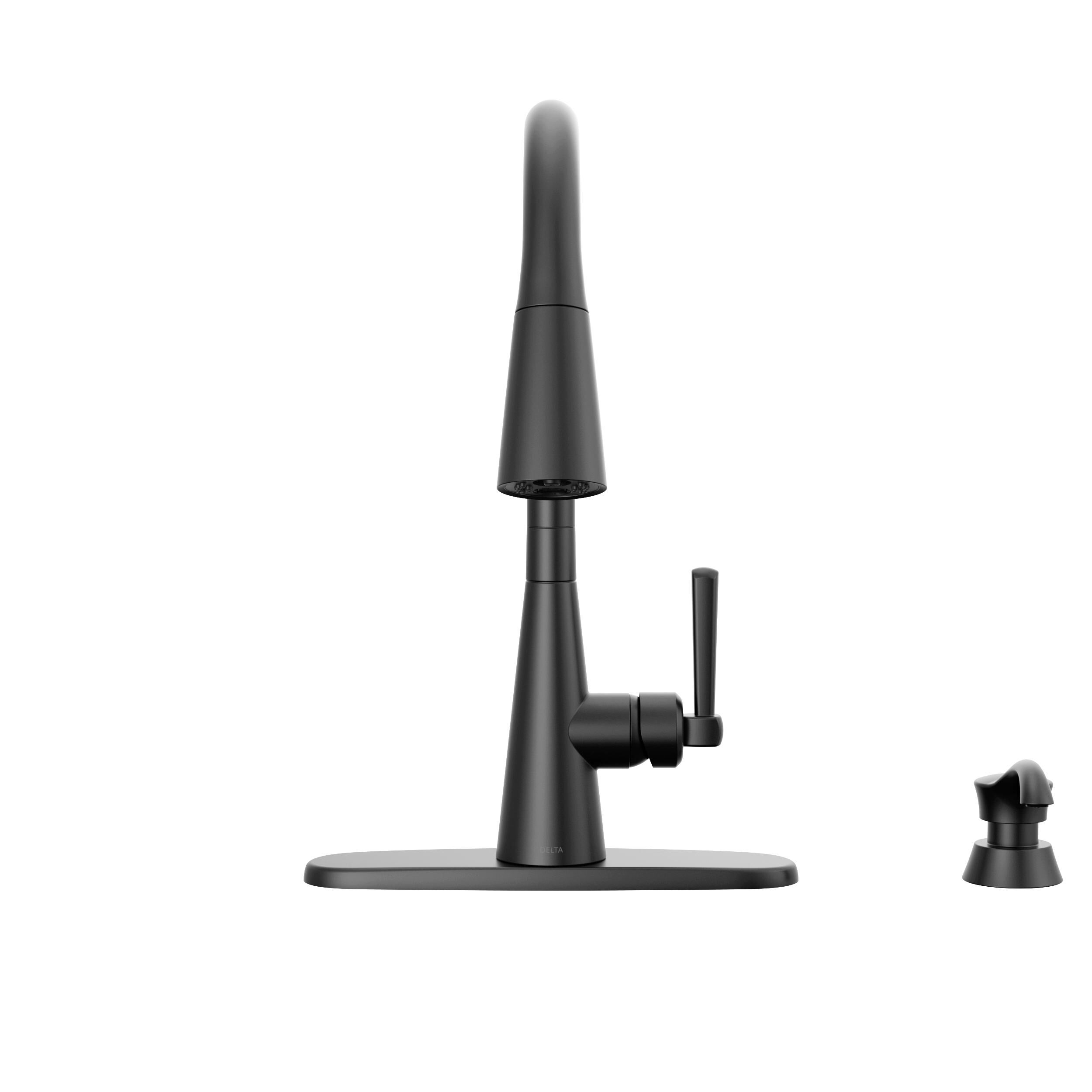 Single Handle Pull-Down Kitchen Faucet with Soap Dispenser and