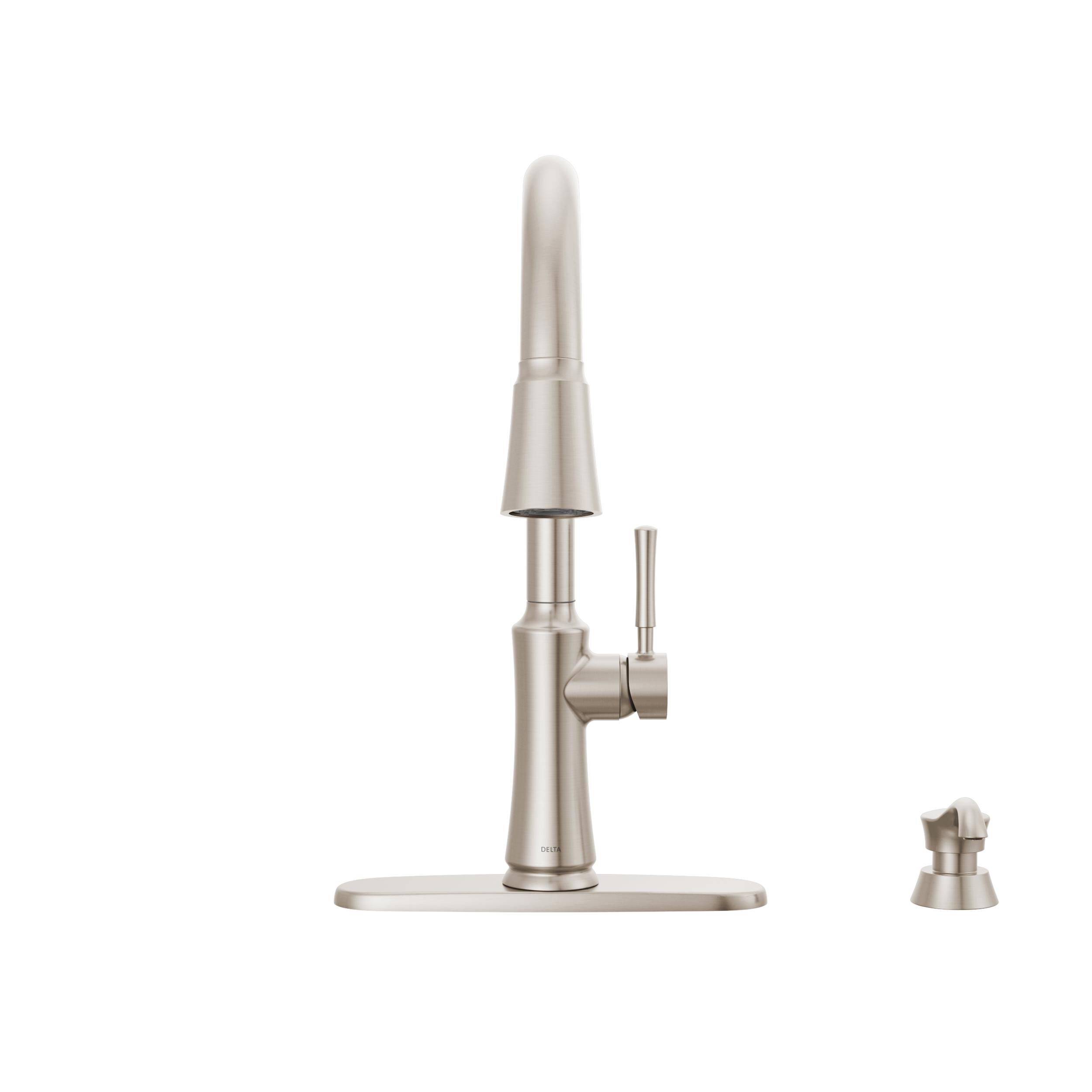 Single Handle Pull-Down Kitchen Faucet with Soap Dispenser and