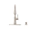 Single Handle Pull-Down Kitchen Faucet with Soap Dispenser and ShieldSpray Technology