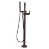 Single Handle Floor Mount Tub Filler Trim with Hand Shower