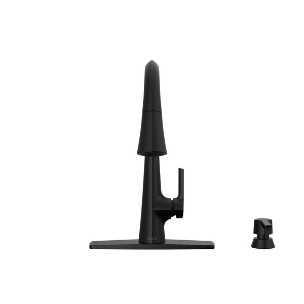Single Handle Pull-Down Kitchen Faucet with Soap Dispenser and ShieldSpray&reg; Technology