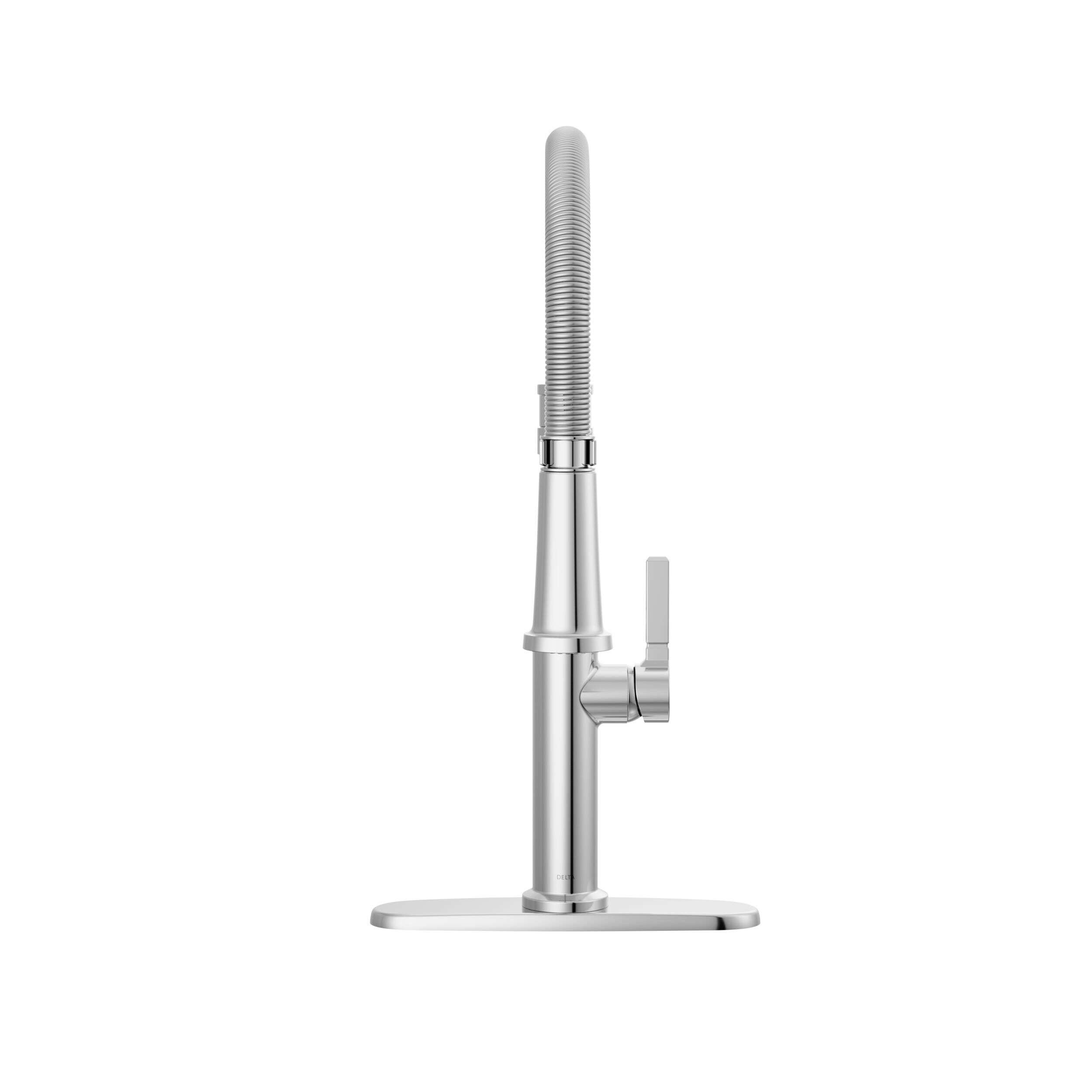 Single Handle Pull-Down Kitchen Faucet With Spring Spout in Chrome