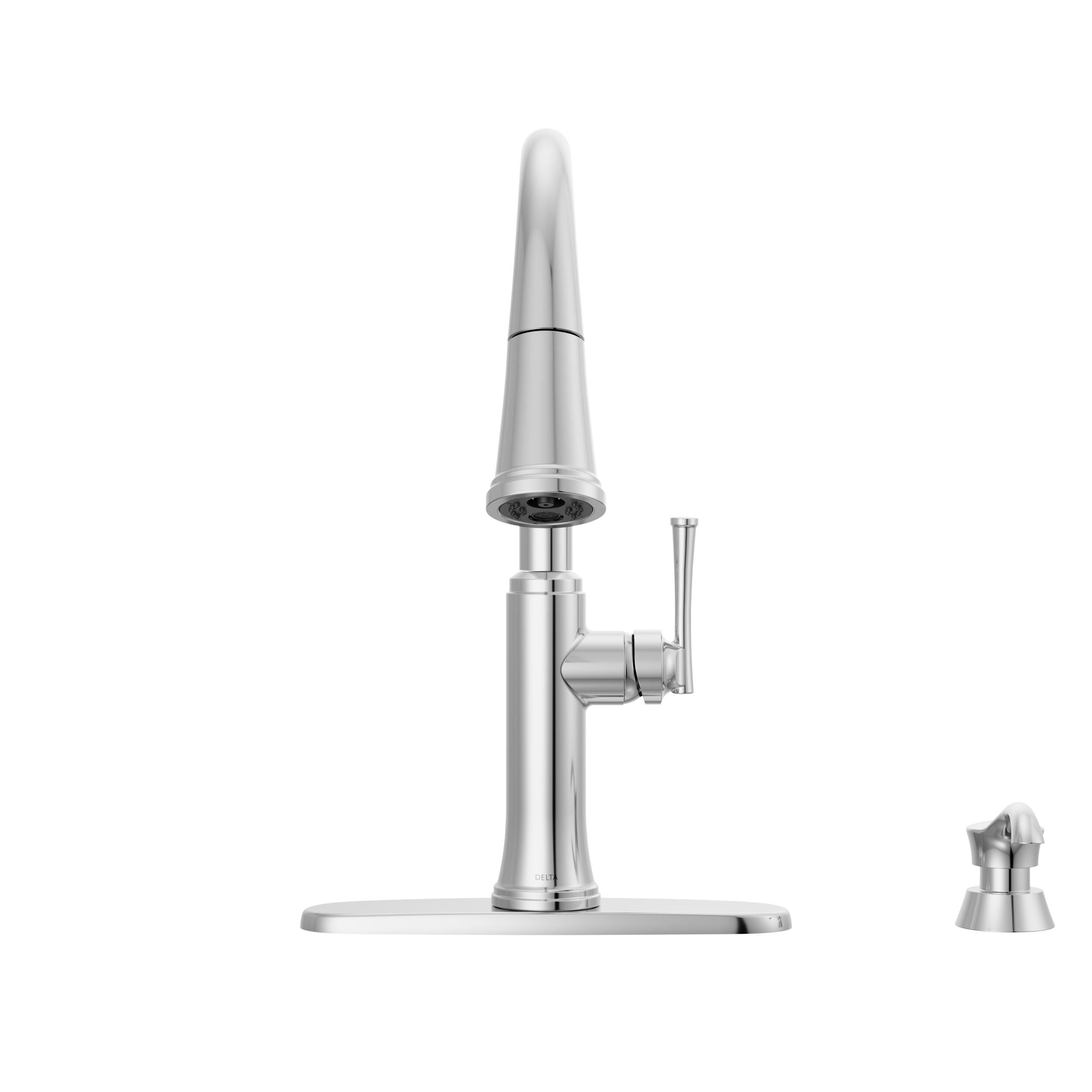 Single Handle Pull-Down Kitchen Faucet with Soap Dispenser and