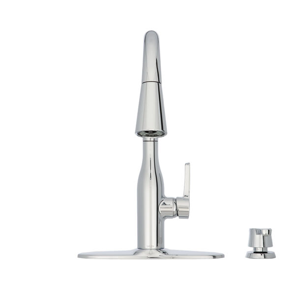 Single Handle Pull-Down Kitchen Faucet with Soap Dispenser and ShieldSpray &reg; Technology (Recertified)