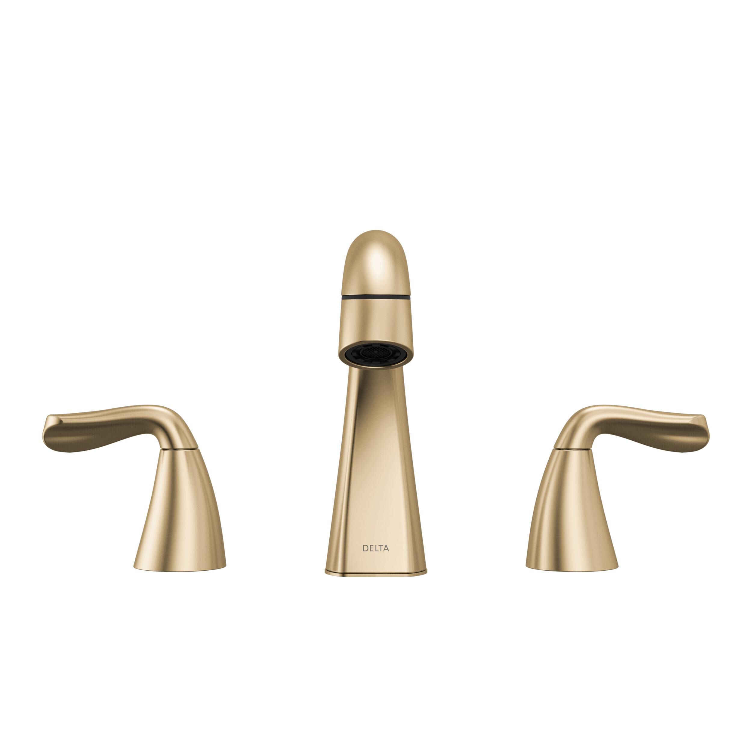 Two Handle Widespread Pull-Down Bathroom Faucet in Champagne