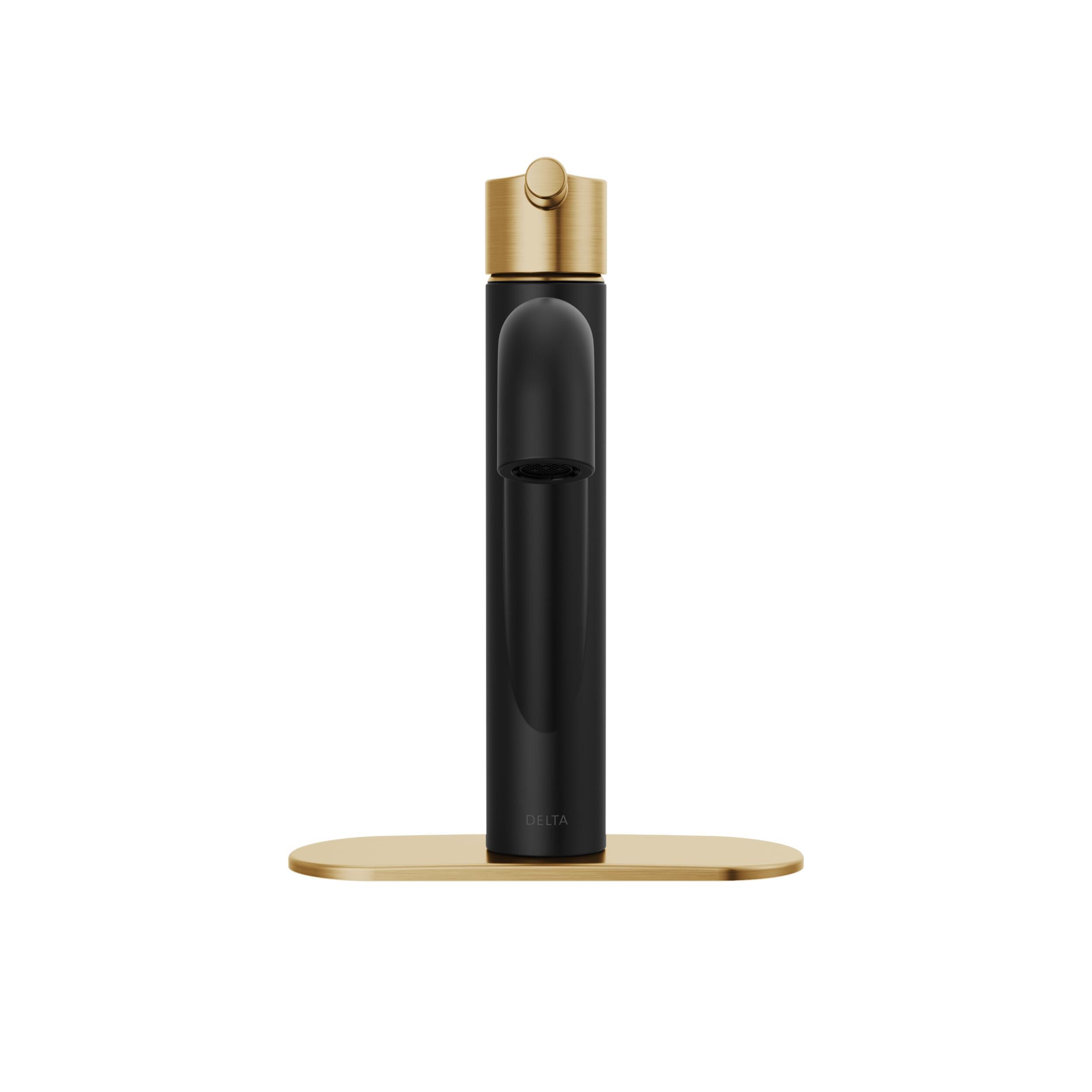Single Handle Bathroom Faucet in Matte Black / Champagne Bronze