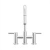 Two Handle Pull-Down Bridge Kitchen Faucet