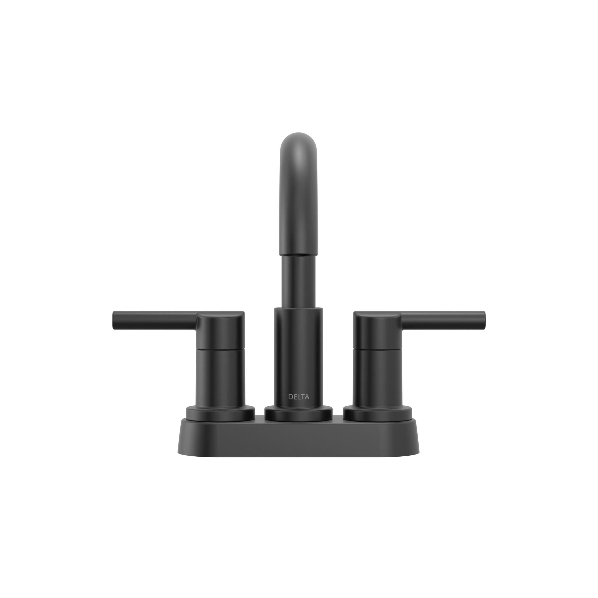 Two Handle Centerset Bathroom Faucet in Matte Black 25749LF-BL