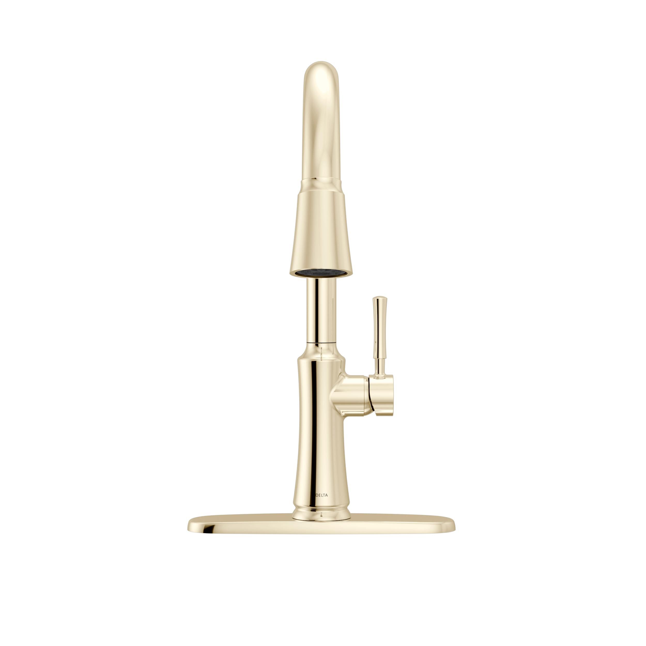 シルキー S-32GP(ゴールドプレート) 【受注生産品】 Single Handle Pull-Down Kitchen Faucet with Soap Dispenser and