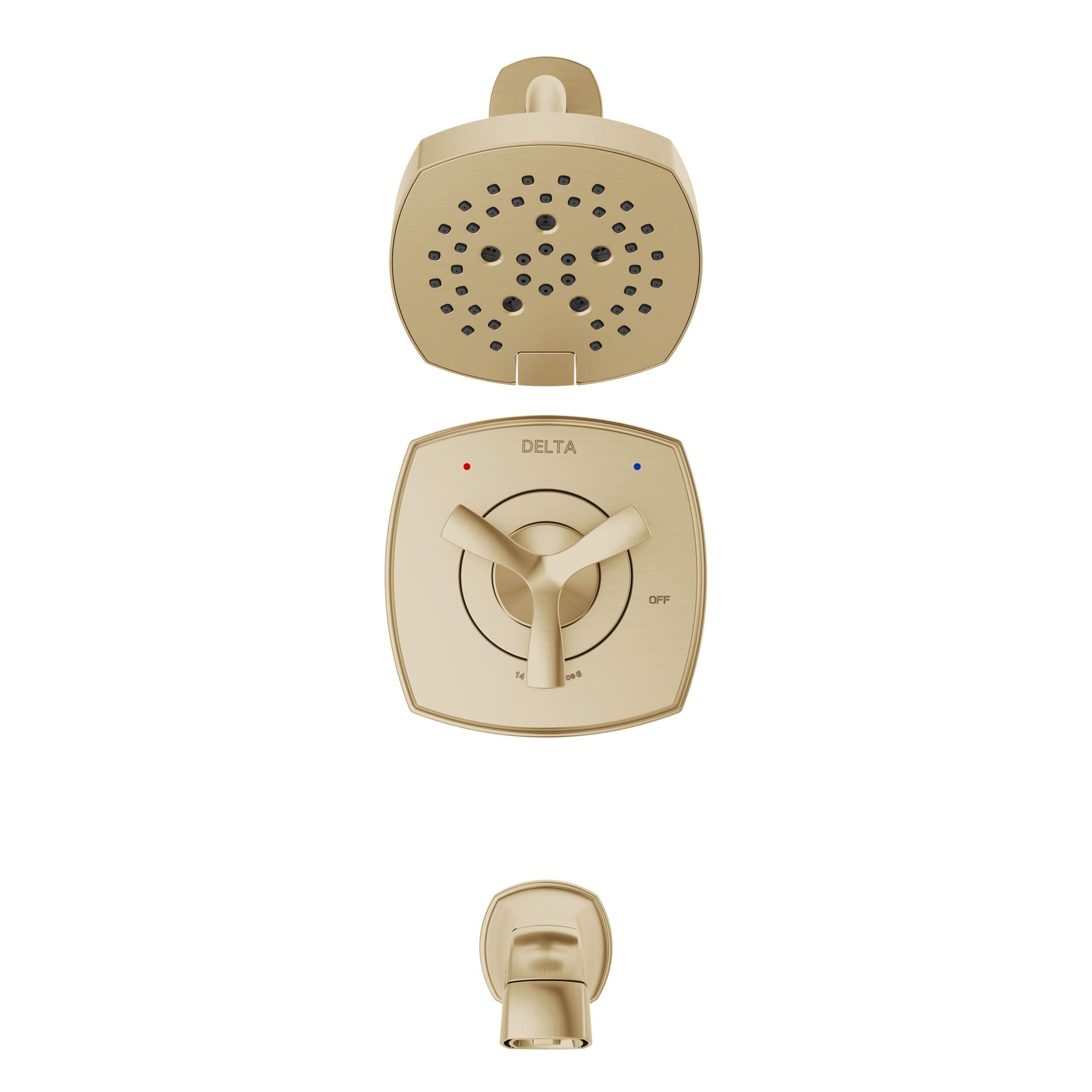 14 Series Tub and Shower in Lumicoat® Champagne Bronze T144766-CZ