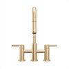 Two Handle Pull-Down Bridge Kitchen Faucet (Recertified)