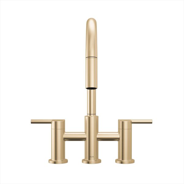 Two Handle Pull-Down Bridge Kitchen Faucet (Recertified)