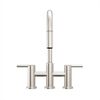 Two Handle Pull-Down Bridge Kitchen Faucet