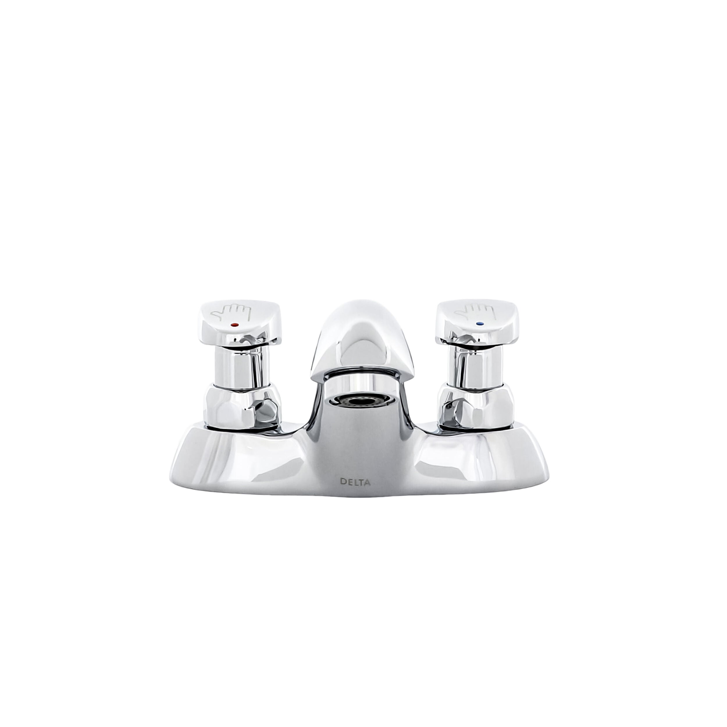 Two Handle Metering Slow-Close Bathroom Faucet in Chrome 86T1153