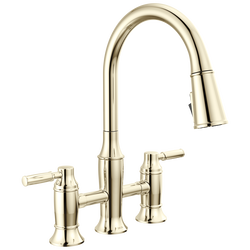 Two Handle Pull-Down Bridge Kitchen Faucet
