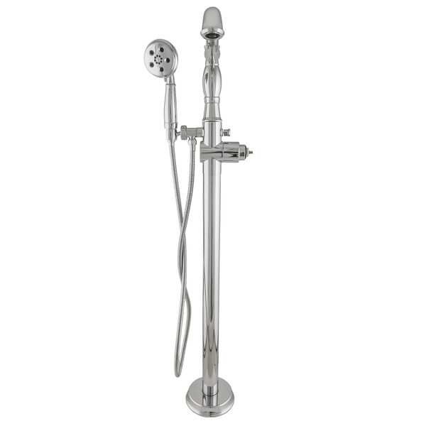 Single Handle Floor Mount Tub Filler Trim with Hand Shower - Less Handle