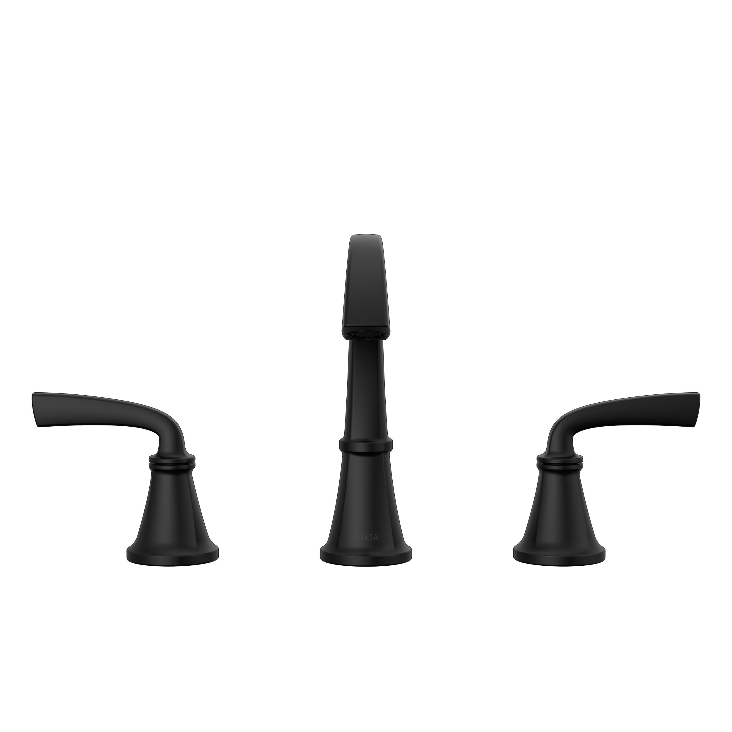 Two Handle Widespread Bathroom Faucet in Matte Black 35864LF-BL