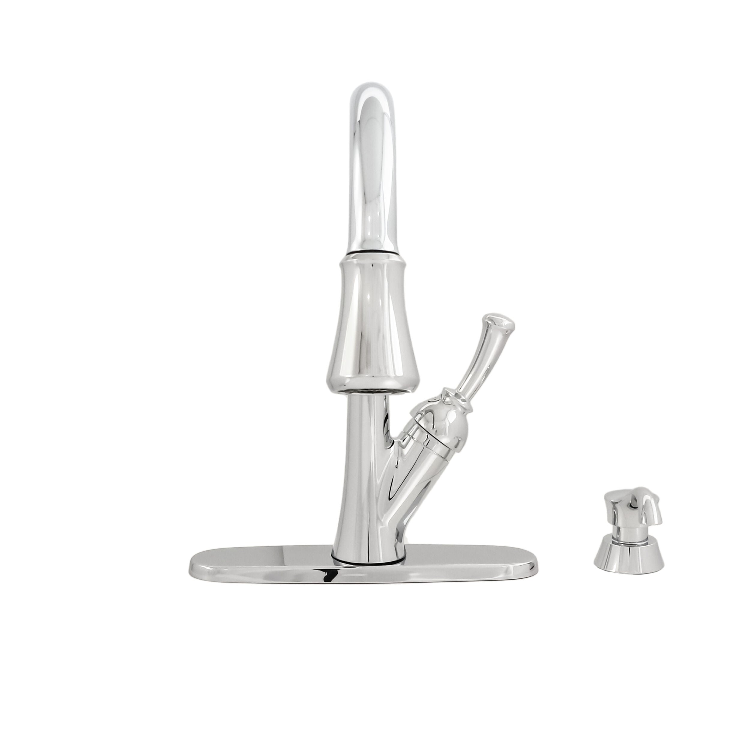 Single Handle Pull-Down Kitchen Faucet with Soap Dispenser and