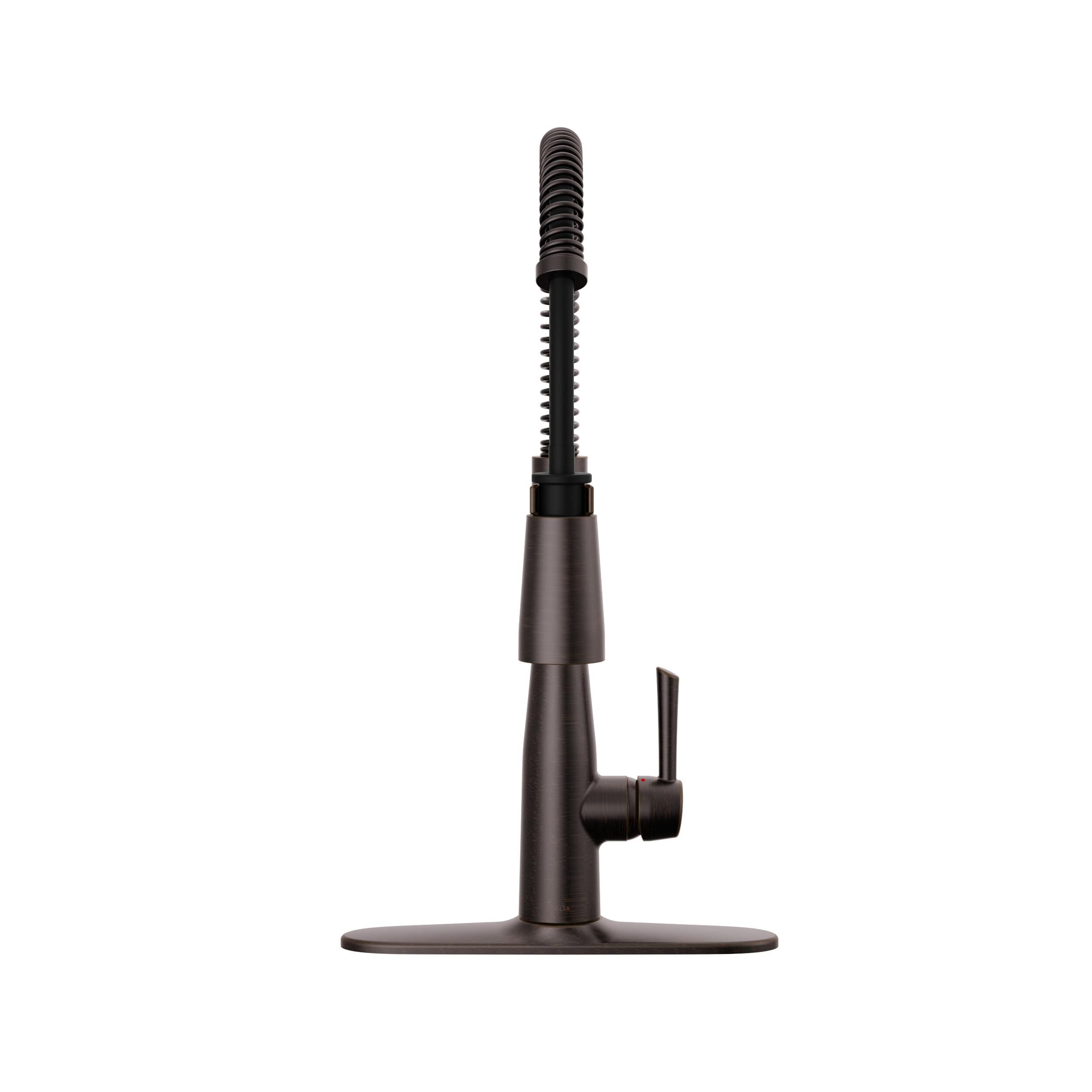 Single-Handle Pull-Down Spring Kitchen Faucet in Venetian Bronze