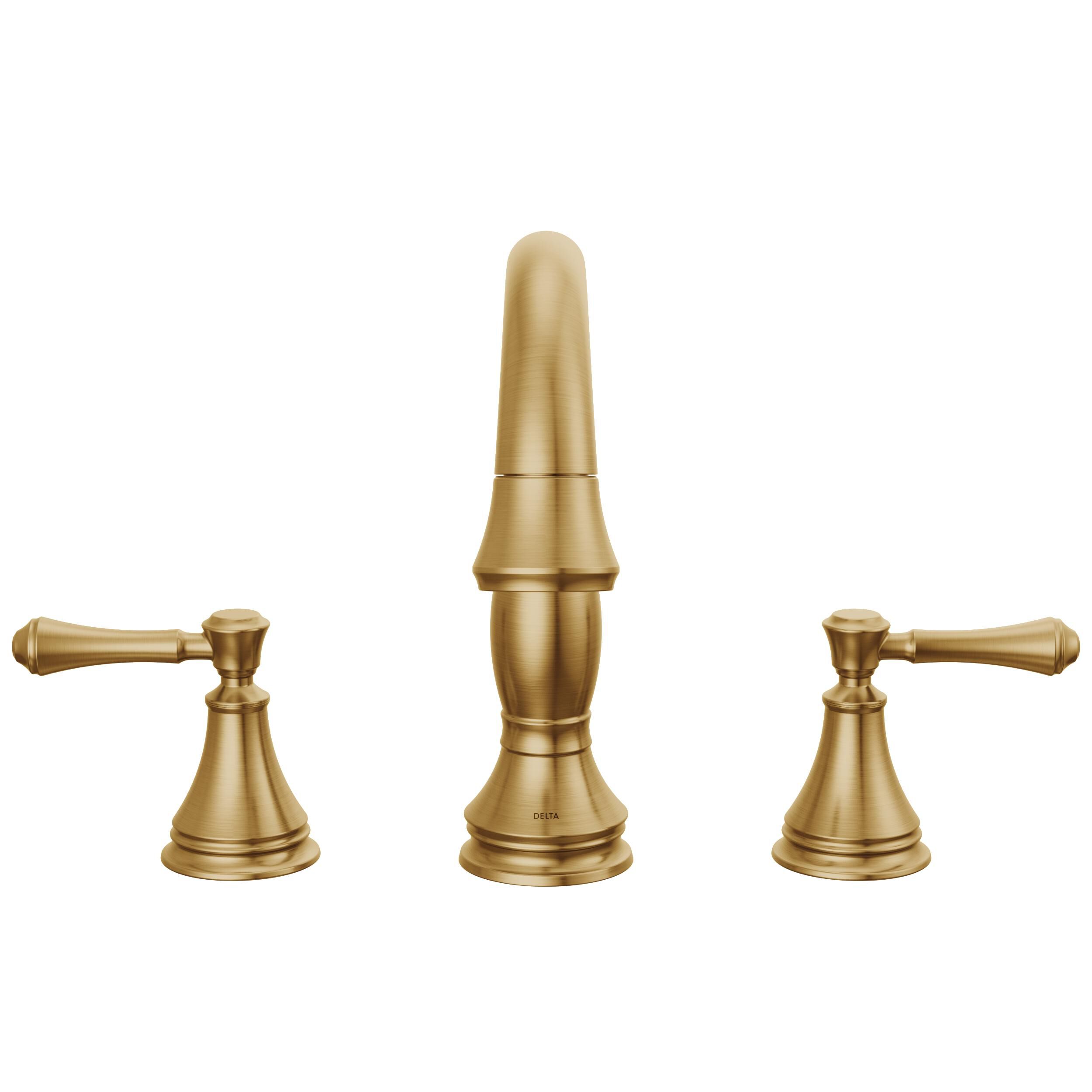 Two Handle Widespread Pull Down Bathroom Faucet in Champagne