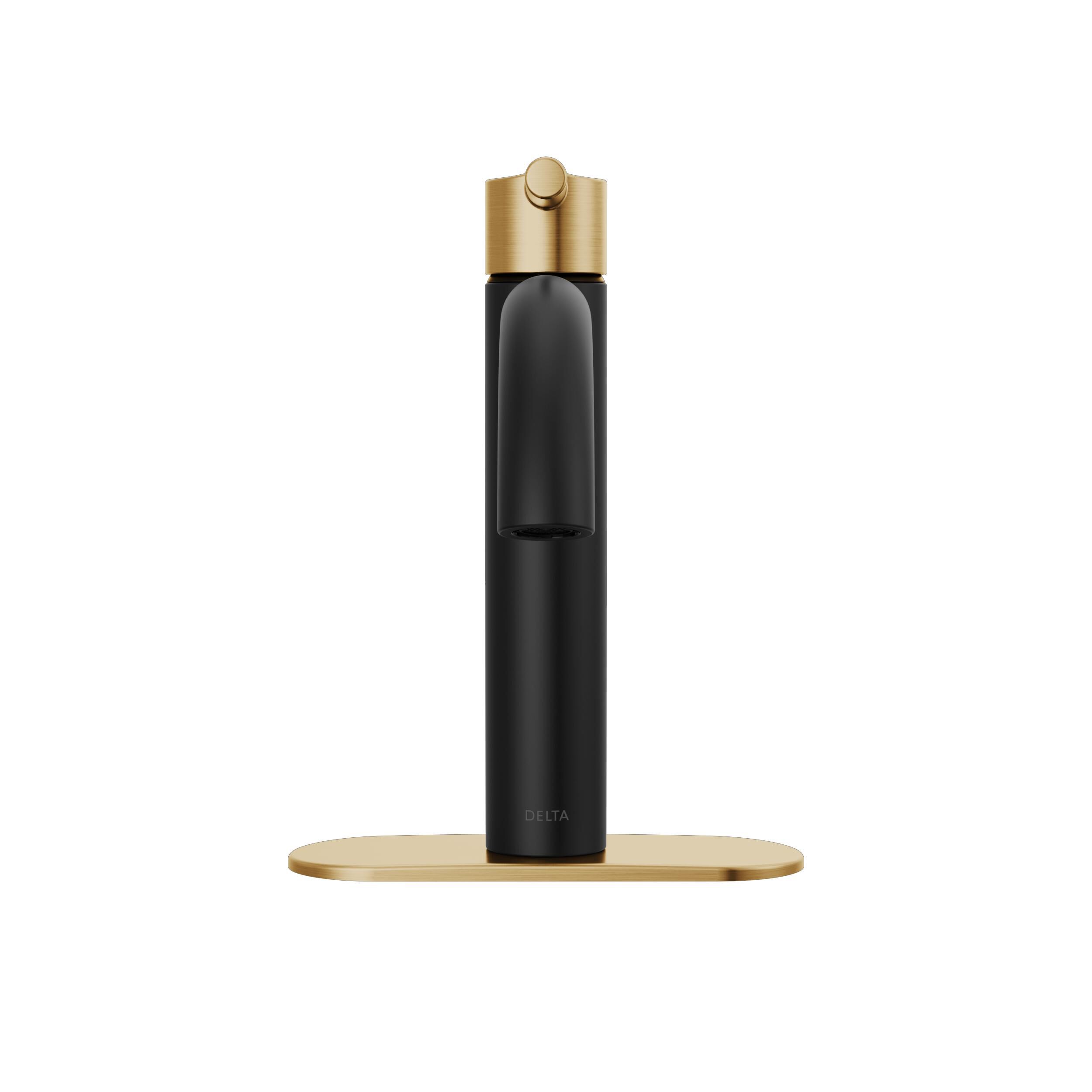 Single Handle Bathroom Faucet in Matte Black / Champagne Bronze