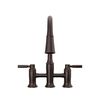 Two Handle Pull-Down Bridge Kitchen Faucet (Recertified)