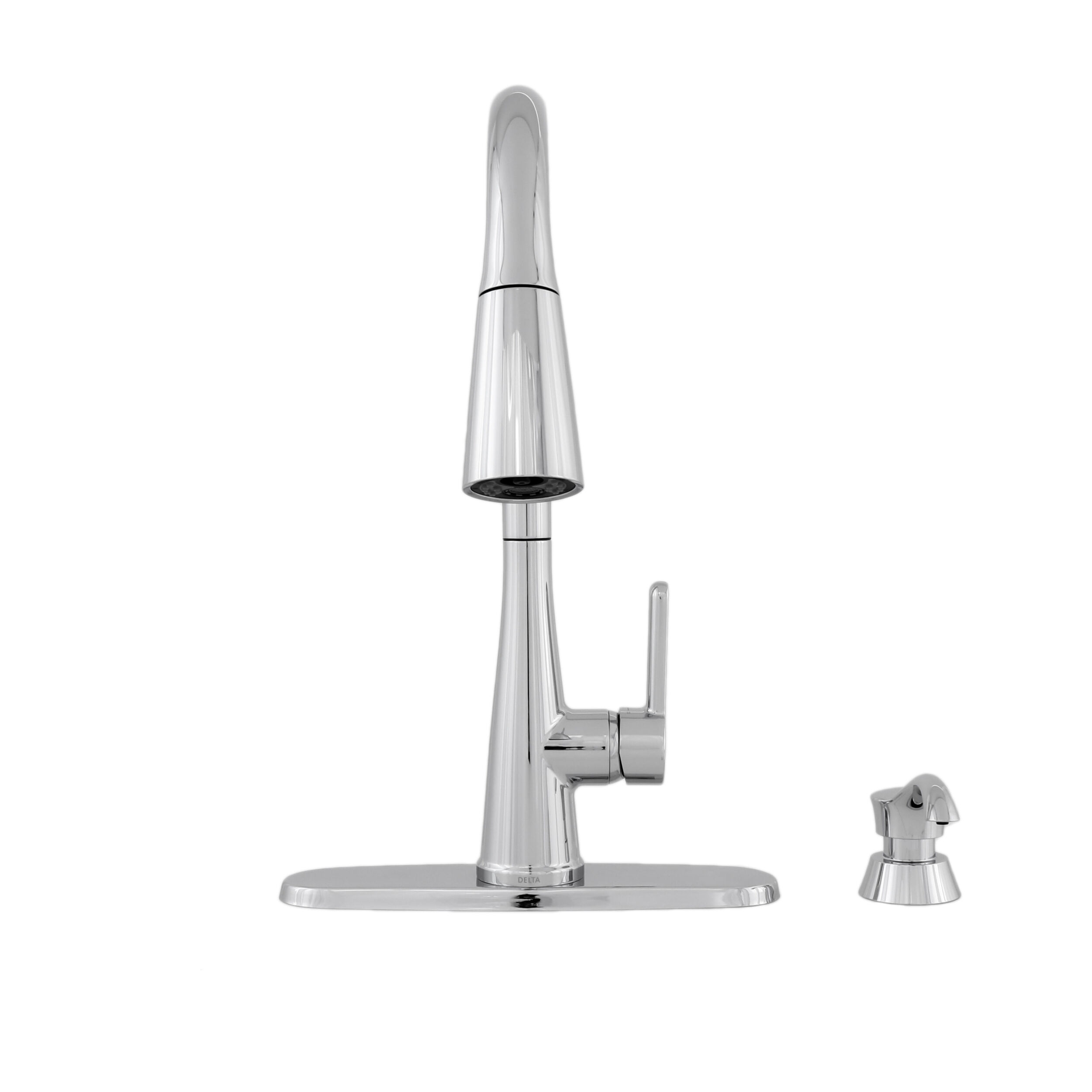 Single Handle Pull-Down Kitchen Faucet with Soap Dispenser and