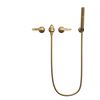 Two Handle Wall Mount Tub Filler Trim with Hand Shower