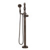 Single Handle Floor Mount Tub Filler Trim with Hand Shower - Less Handle