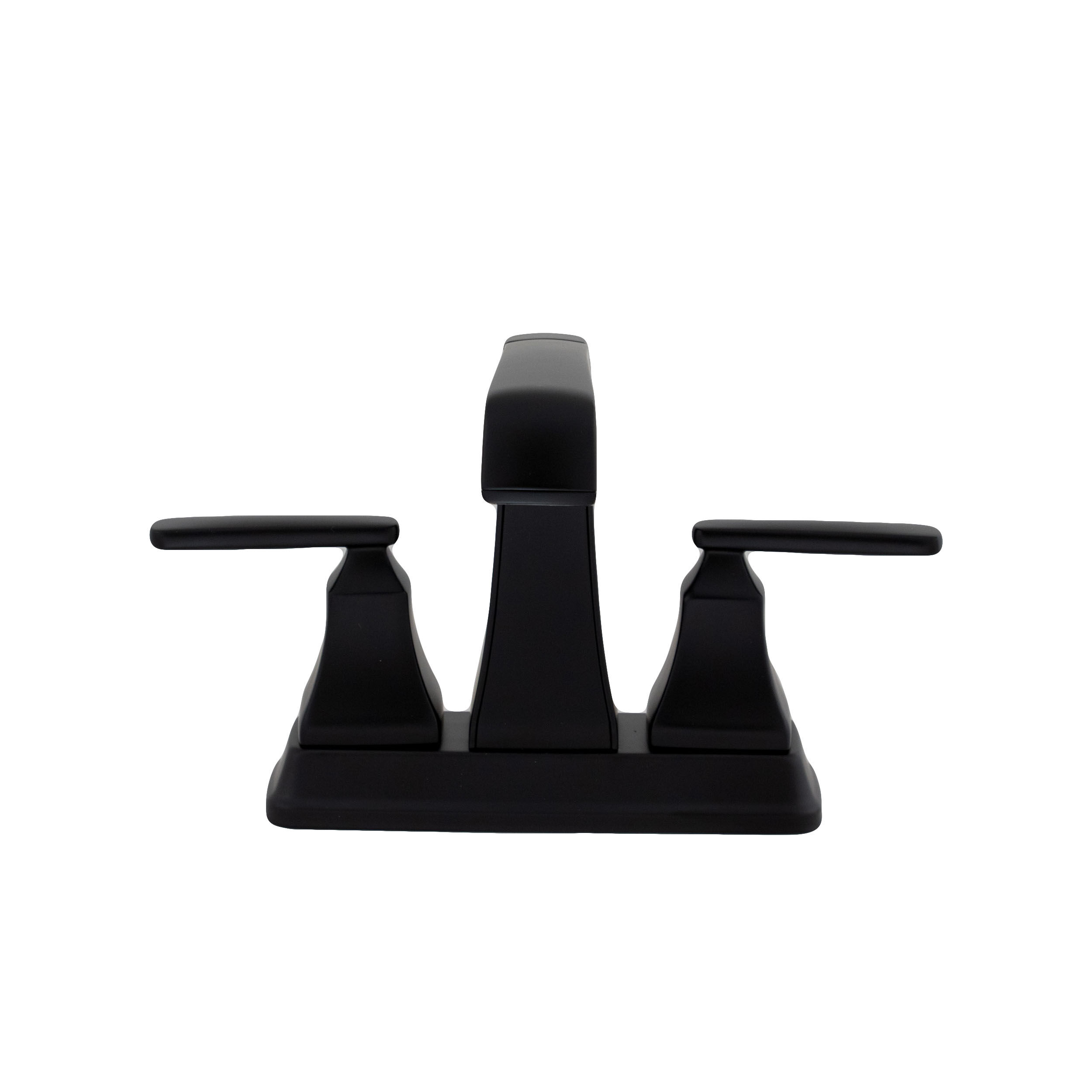 Two Handle Centerset Lavatory Faucet - Metal Pop-Up in Matte Black