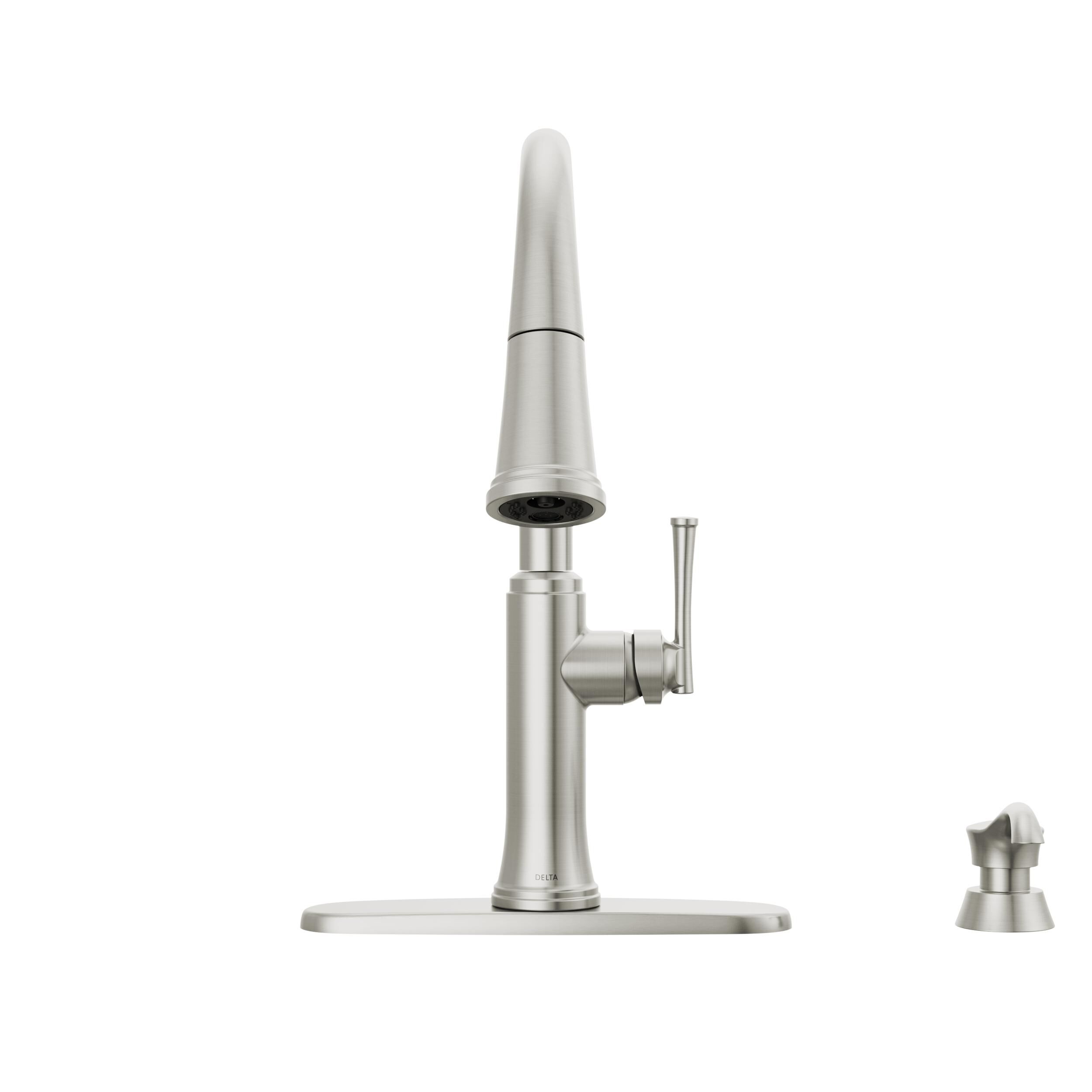 Single Handle Pull-Down Kitchen Faucet with Soap Dispenser and