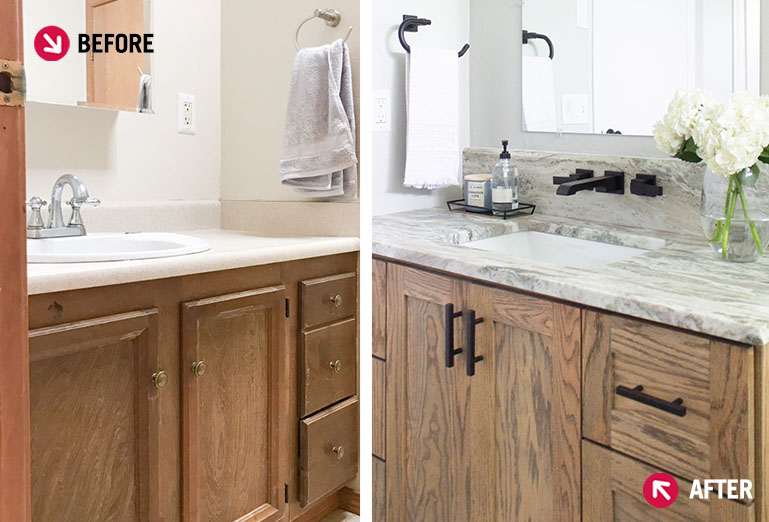 Modern Rustic Bathroom Makeover Bathroom Remodel Before And After