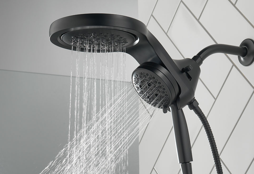 Bathroom Rainfall Shower Faucet Showerhead Tub Spout Shower head+Diverter Valve 