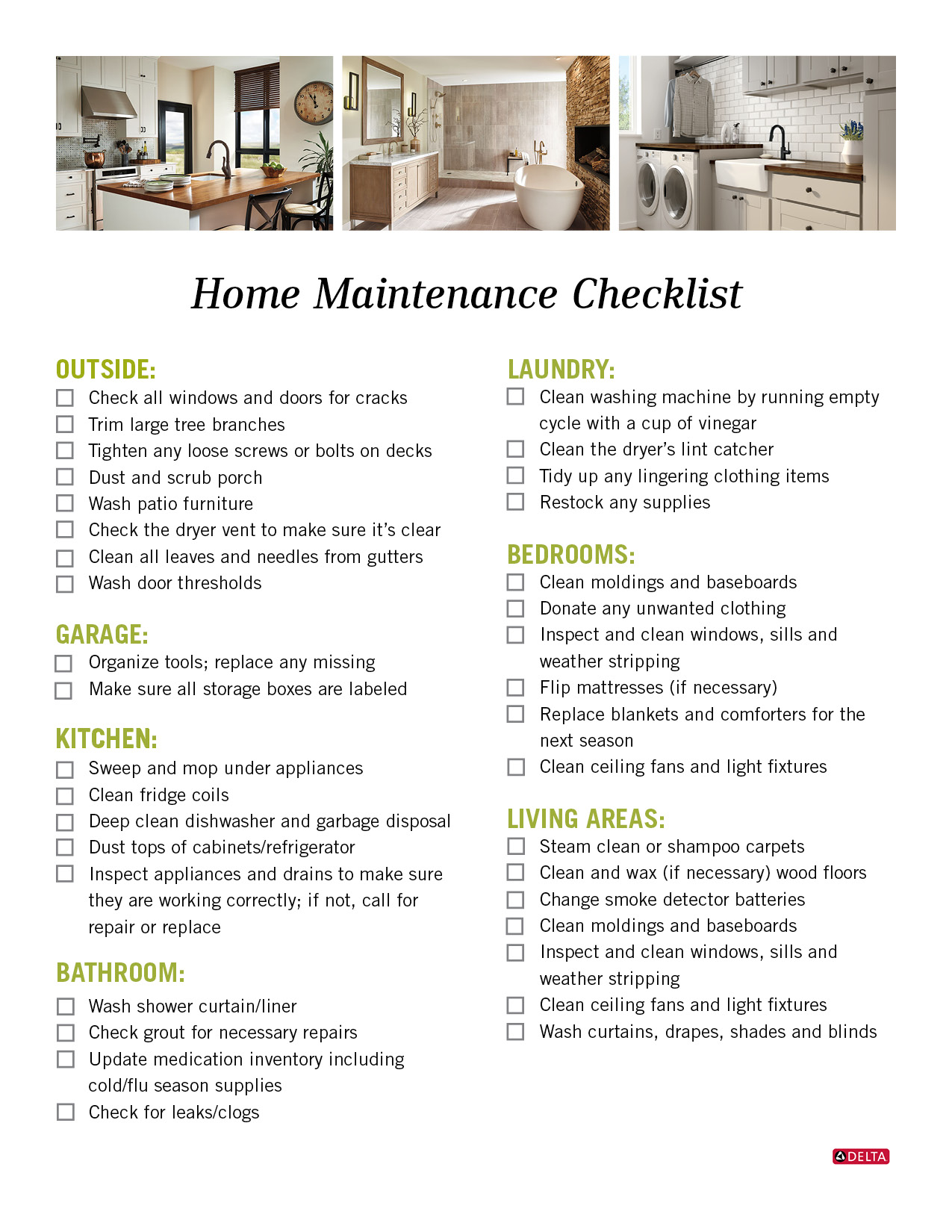 Home maintenance checklist - thingpoliz