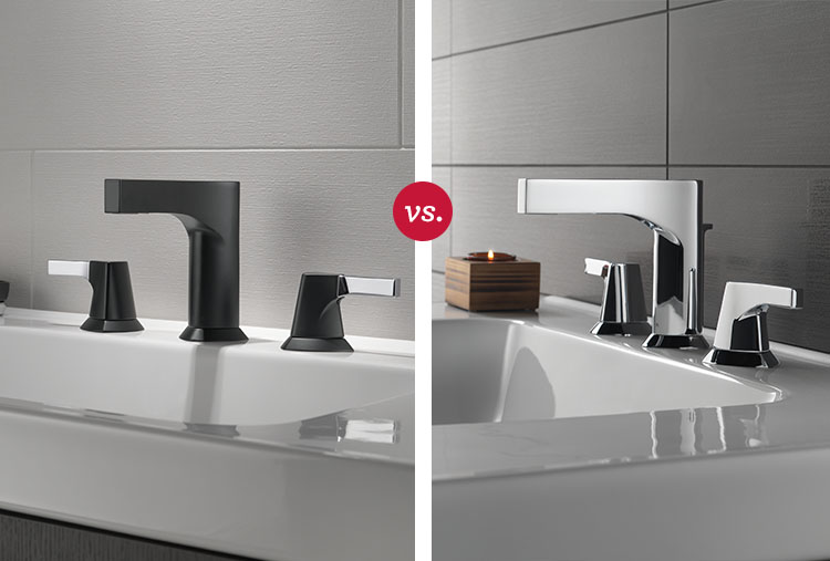 Faucet Finishes Comparing Bathroom Kitchen Delta Inspired Living - Brushed Nickel Vs Chrome In Bathroom