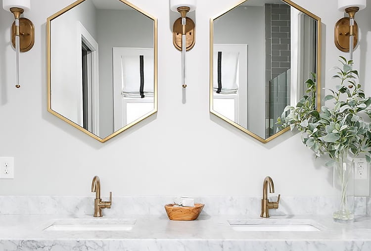 @lcinteriors champagne Bronze Bathroom