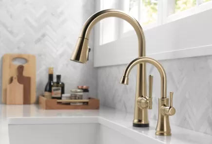 emmeline single handle facuet in champagne bronze