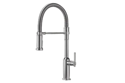 Delta kitchen new products: single handle kitchen faucet with spring spout in chrome.