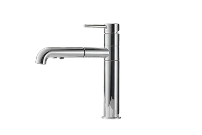 Delta Trinsic Single Handle Pull-Out Kitchen Faucet in Chrome.